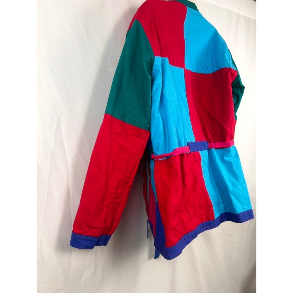 Vintage 80s Reversible Artisan Patchwork / Block … - image 8